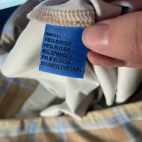 J. McLaughlin Tan and White Plaid Cropped Rylie Pants Size XL - Picture 8 of 10